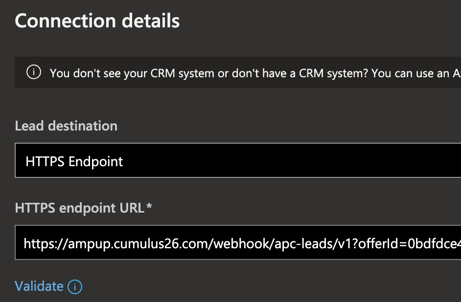 AMPup lead management configuration in Partner Center