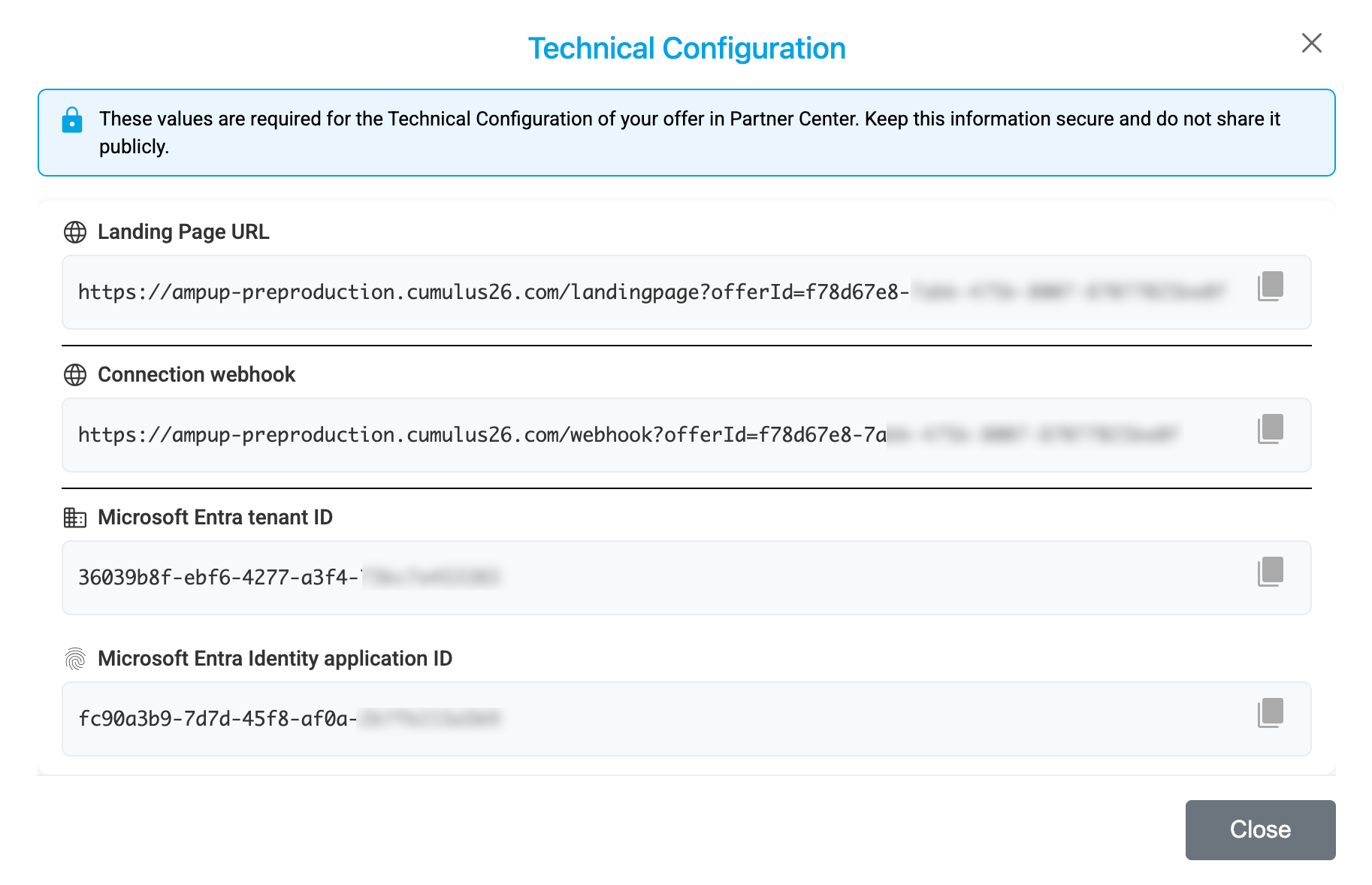 Technical Configuration Values